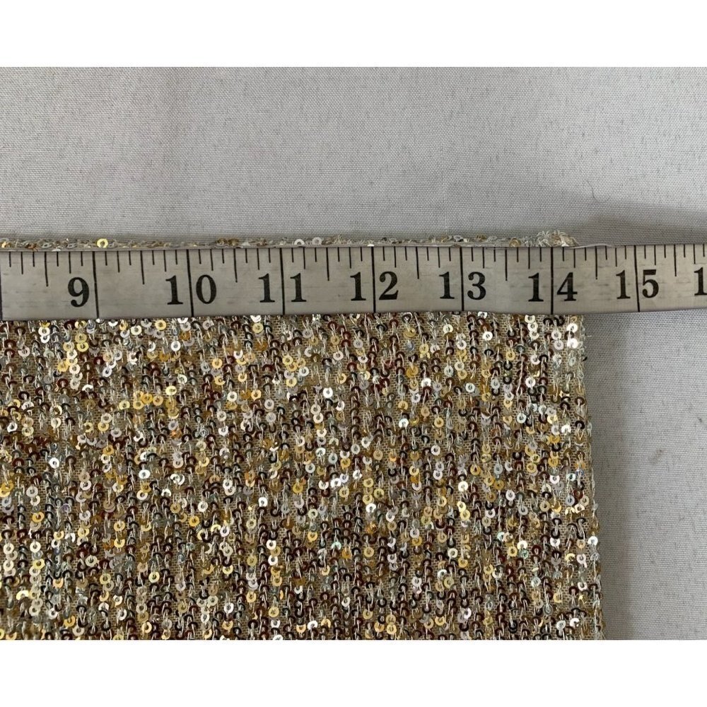 Chelsea & Violet Women's Mid Length Gold Sequin Skirt - Picture 6 of 7
